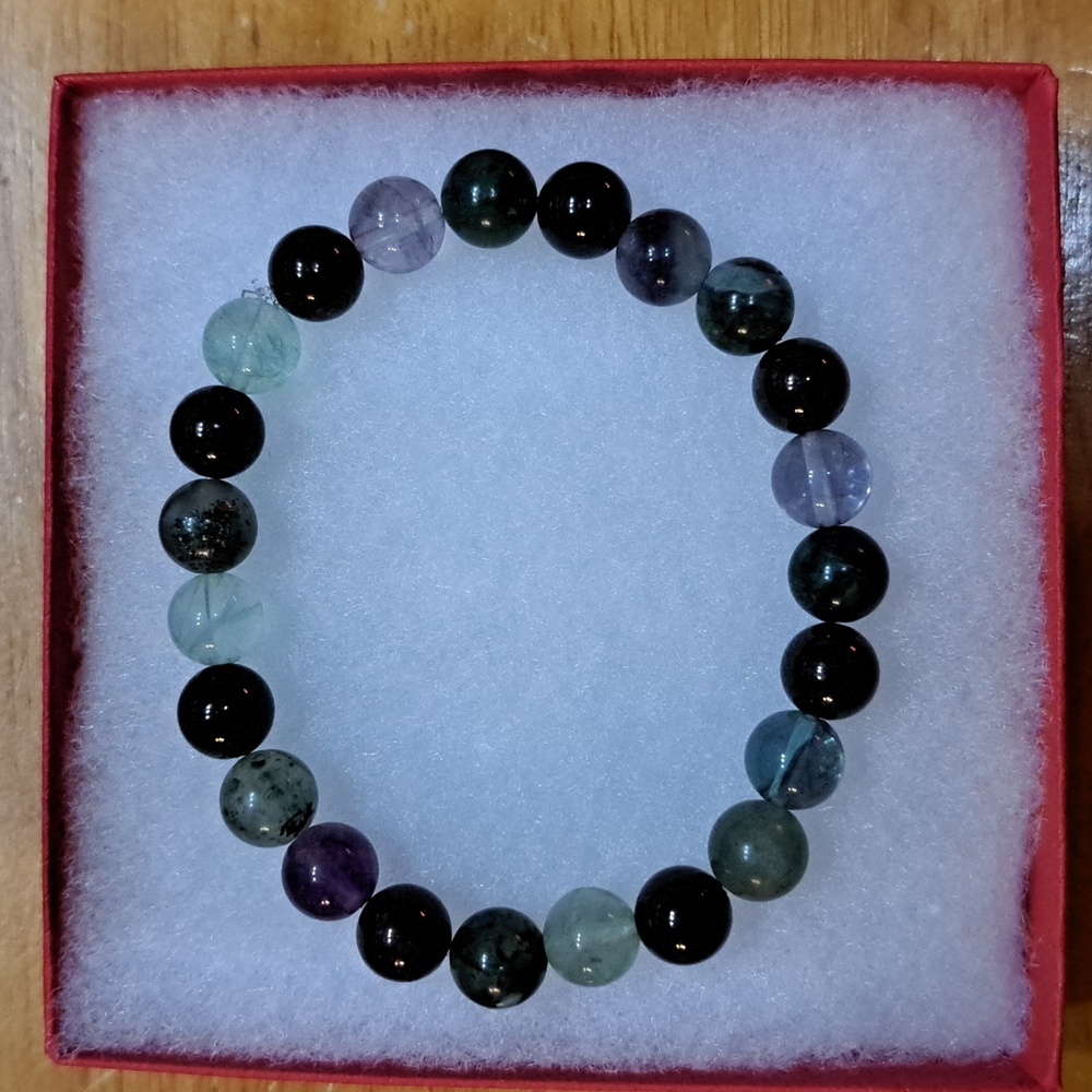 Fluorite & Garnet Stone Bracelet